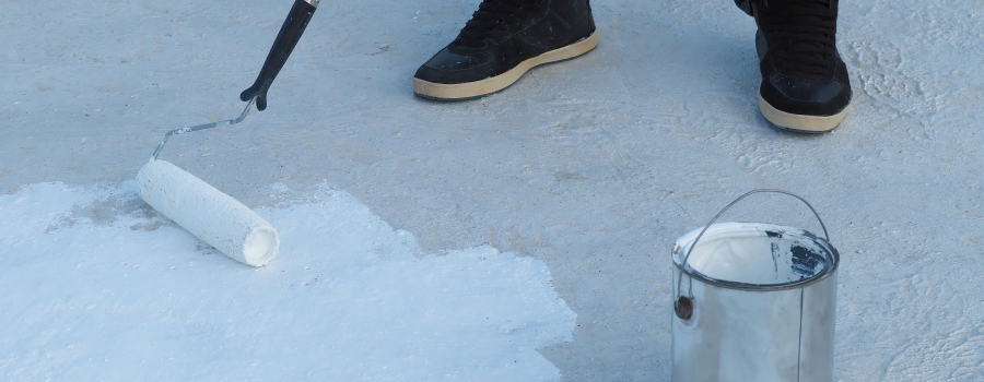 Waterproofing chemical application on concrete roof surface
