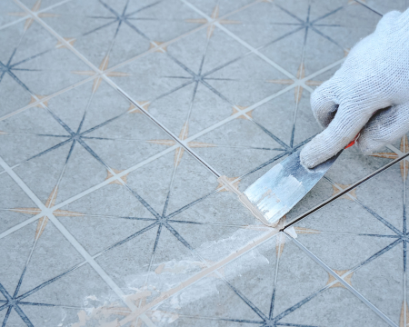 Premium epoxy grout application for bathroom and floor tiles