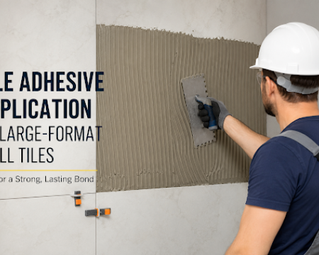 Polymer modified tile adhesive application for wall and floor tiles
