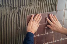 Polymer modified tile adhesive application for wall and floor tiles